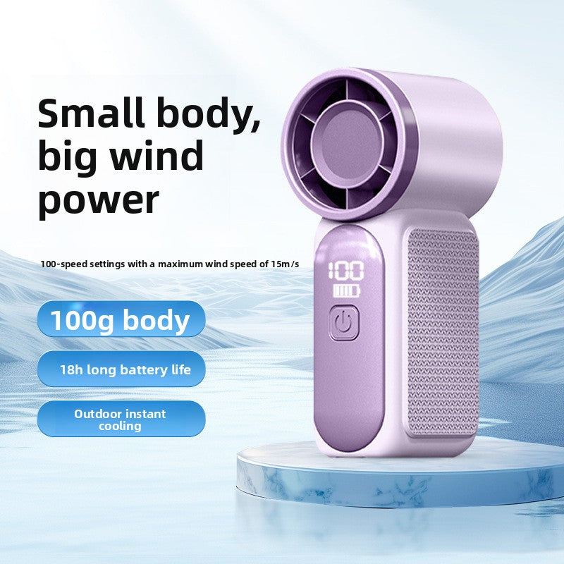 Mini Ventilador Turbo Recargable – 6 Velocidades y Batería de Larga Duración