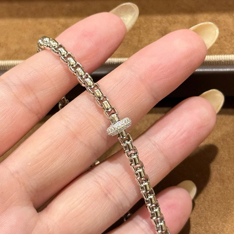 Luxury Brand Pure 925 Sterling Silver Jewelry For Women Rock Design Vintage Silver Diamond Steam Punk Jewelry Party Bracelet